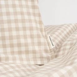 Studio Feder Home & Baby Care Organic Cotton Duvet & Pillow Cover - Gingham Oat - Single