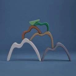 Raduga Grëz Toys Handmade Wooden Mountains Arch Stacker