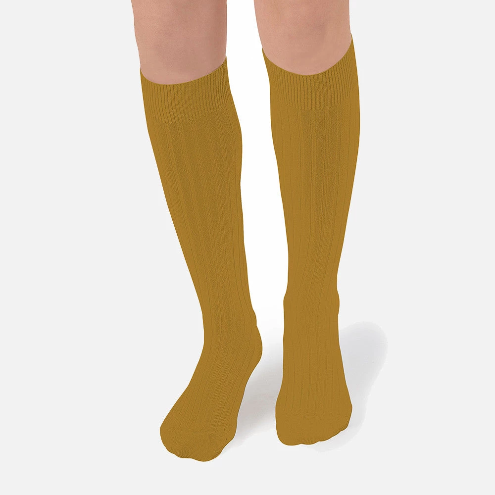 Collegien Babies & Kids Cotton Knee Socks - Mustard Cotton & Linen 4 Collegien Babies & Kids Cotton Knee Socks - Mustard Cotton & Linen