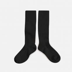 Collegien Babies & Kids Cotton Knee Socks - Coal Cotton & Linen