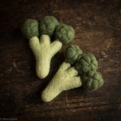 Papoose Toys Felted Wool Vegetable Broccoli - Set Of 2