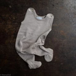 Selana Organic Merino Wool Romper - Beige Baby Wool
