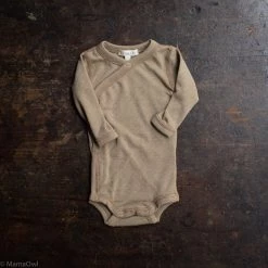 SISKIN Merino Wool/Silk Pointelle Wrap Body - Caramel Baby Wool