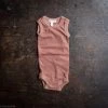 SISKIN Baby Wool Merino Wool/Silk Pointelle Sleeveless Body - Rosewood 2 SISKIN Baby Wool Merino Wool/Silk Pointelle Sleeveless Body - Rosewood