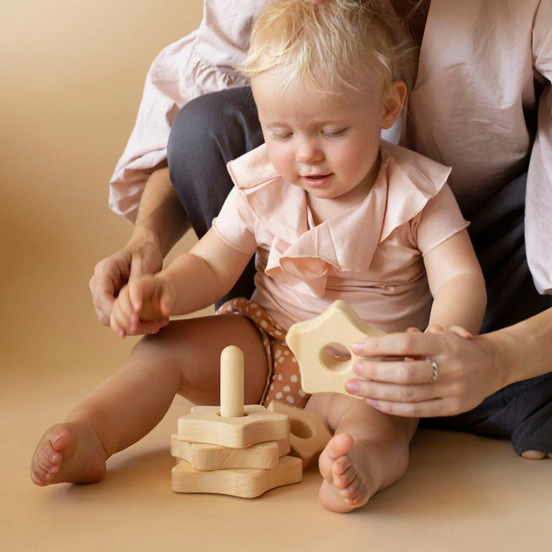 Raduga Grëz Handmade Wooden Star Stacking Tower - Natural Toys 5 Raduga Grëz Handmade Wooden Star Stacking Tower - Natural Toys