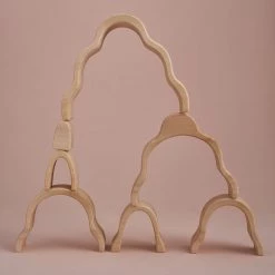 Raduga Grëz Toys Handmade Wooden Waterfall Arch Stacker - Natural